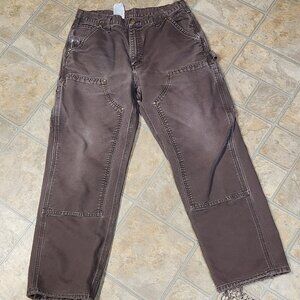 Vintage CARHART Relaxed Fit Pants (33x30)  RN#14806 - BROWN Double Knee Carpente